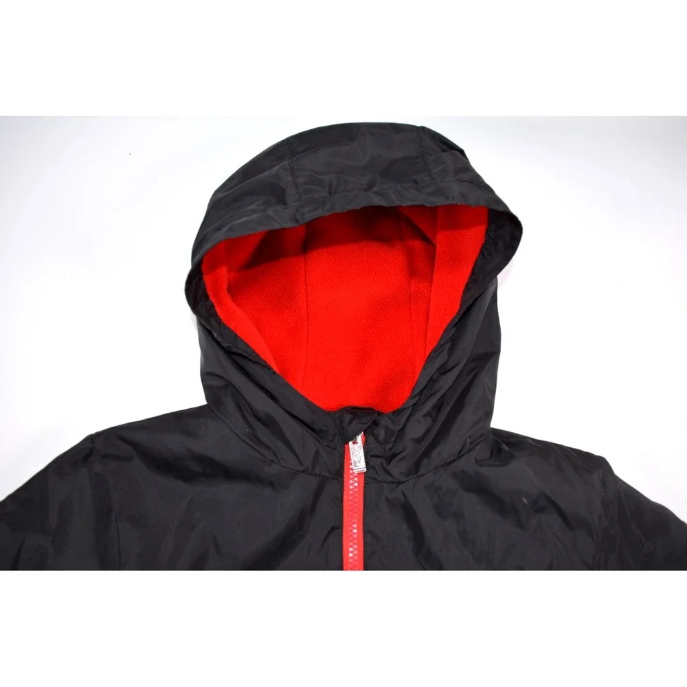 Nike Boys Hooded Gray Black Jacket Fleece Lining Size L / 6-7  Years  JUST DO IT